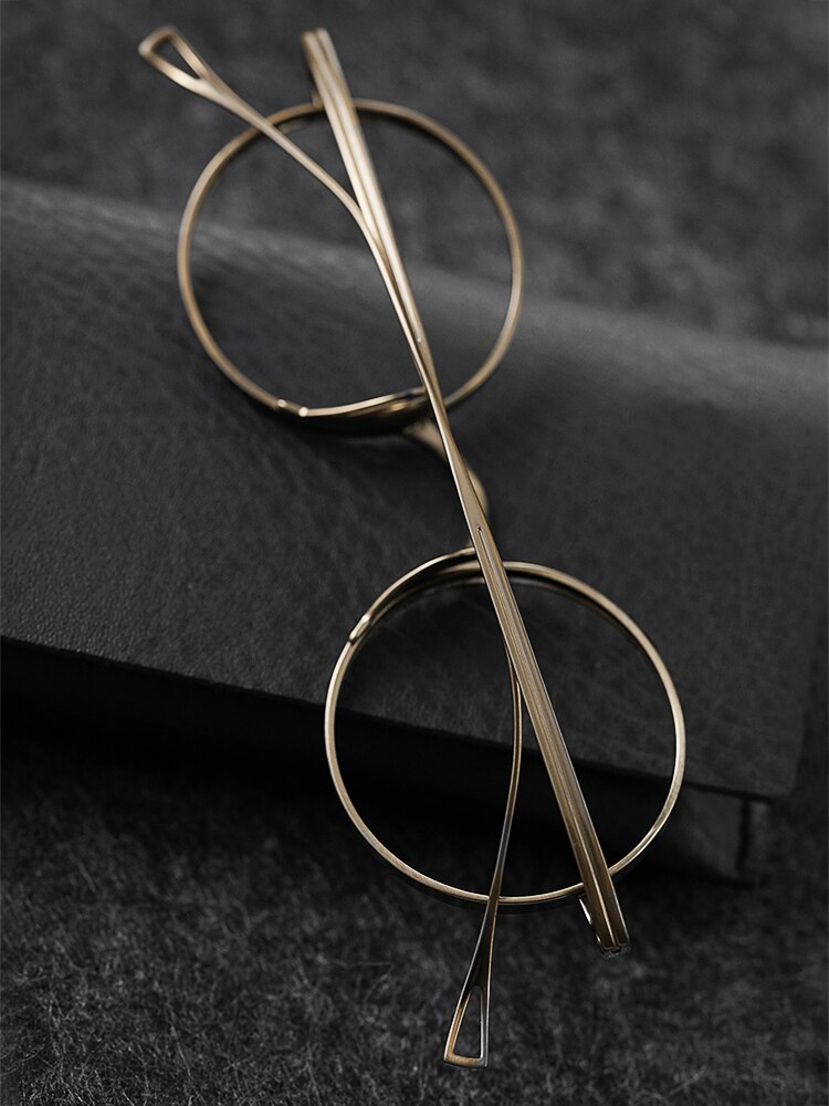 Gafas redondas de titanio para hombre y mujer, montura de gafas Retro Vintage, de de lujo, graduadas, para Miopía