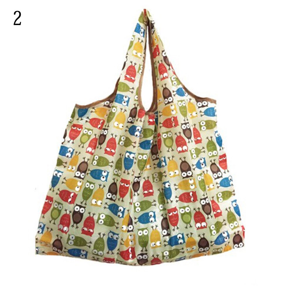 Vrouwen Opvouwbare Boodschappentas Cartoon Bloemen Fruit Groente Herbruikbare Boodschappentas Eco Lady Tote Bag Zak: 2