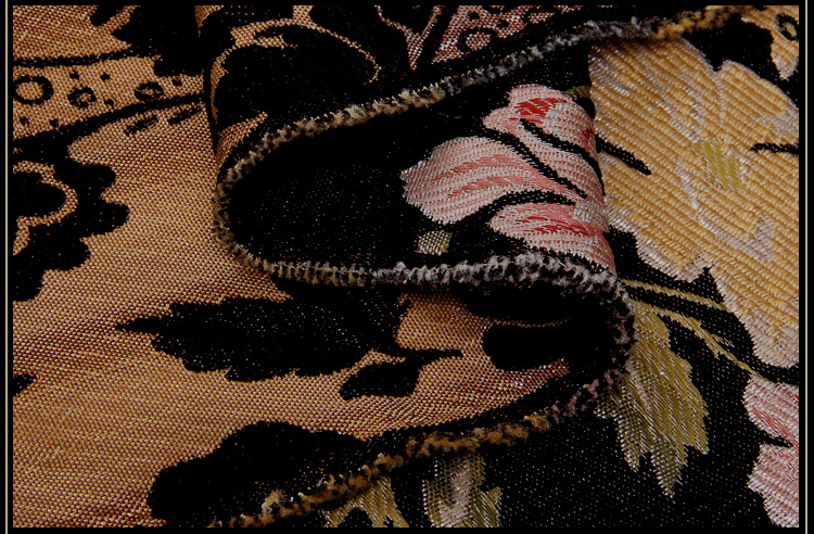 Tung svart sammet brokad jacquard tyg garnfärgad jacquard tyg kläder polyester tyg polyester tyg