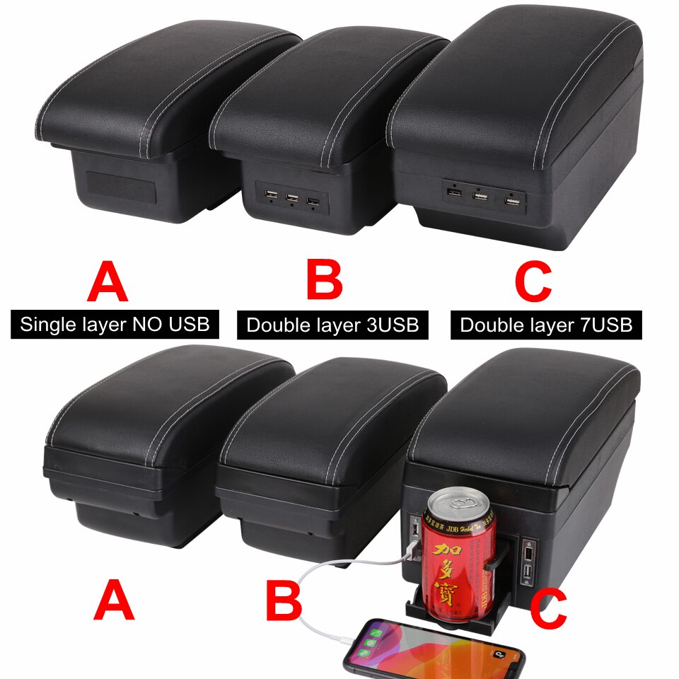 For Ford EcoSport Car Armrest Box Interior Details Retrofit Accessories Center Console Cup Holder USB Charging -2022