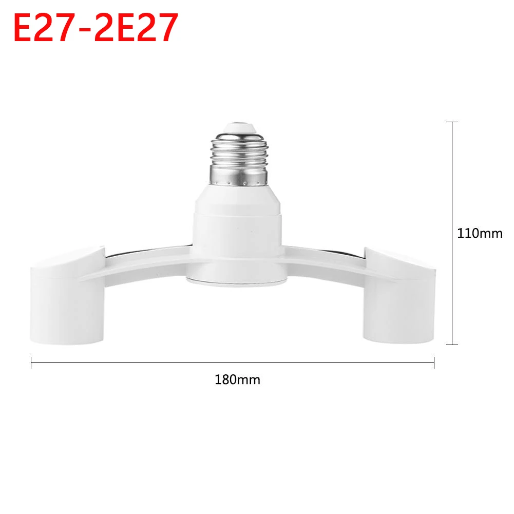 E27 led-sokkelpæresokkel  e27 -sokkel  e27 to- pæresokkeladapter for 2/3/4/5/6 -pære, splitterkonverter, skrue-induksjonslampeholder: Svart