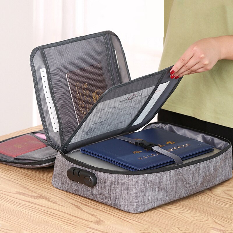 Multifunction Document Bag Business Certificate File Organizer Briefcases Household Deed Paperwork Storage Pouch Accessories