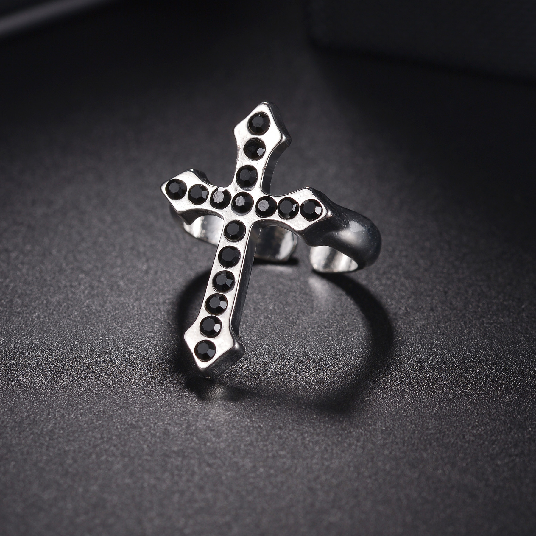 Bague croix noire Vintage pour femmes, gothique, Punk, Steampunk, jésus, pour hommes, fille et garçon, fête, bijoux masculins à la