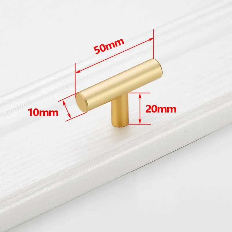 Tirador de barra en T para puerta de cocina, perillas de manija recta, tirador de gabinete, tiradores de acero inoxidable de 10mm de diámetro, herrajes para muebles: Rosa