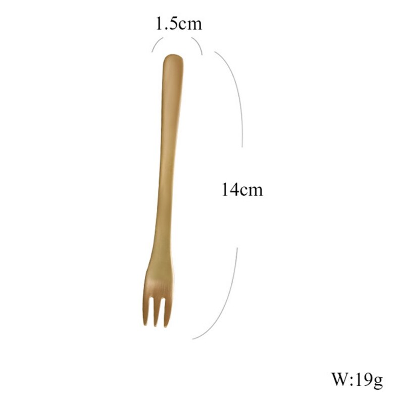 Cake Fork Stainless Steel Gold Forks For Fruit Salad Small Fork Useful Dessert Fork for Snack Dinnerware H03: J