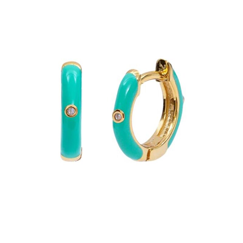 ROXI Ins 9 colori orecchini a cerchio piccoli colorati per le donne orecchini di cartilagine gioielleria pregiata Pendientes in argento Sterling 925: 6 gold