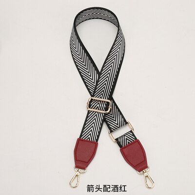 3.8cm zwarte witte strepen nylon katoenen stoffen tas riem diy enkele schoudertas riem handvat 88 ~ 140cm verstelbaar: 10