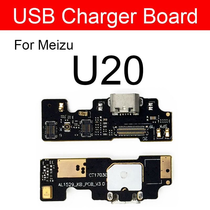 Usb-opladning oplader jack port board til meizu meilan  m1 m2 m3 m3s m5 m5s m6 s6 u10 u20 max note usb stik oplader board: U20