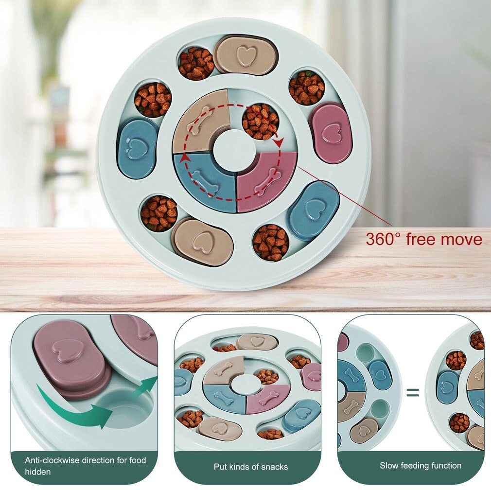 Dog Puzzle Slow Feeder Toy Brain Games Feeder With Non-Slip Dog Interactive Toy Puppy Treat Dispenser Puzzle