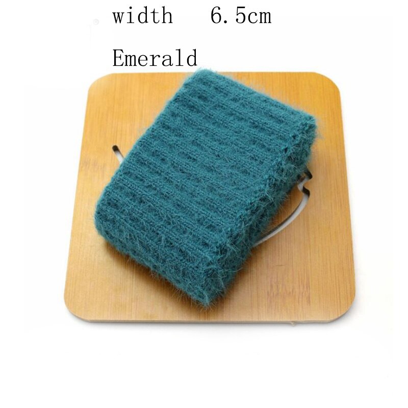 1pcs 6-10cm wide 19 color Thicken cotton Faux velvet ribbed elastic cuff neckline DIY fabric accessories velvet fabric strech: rmreald