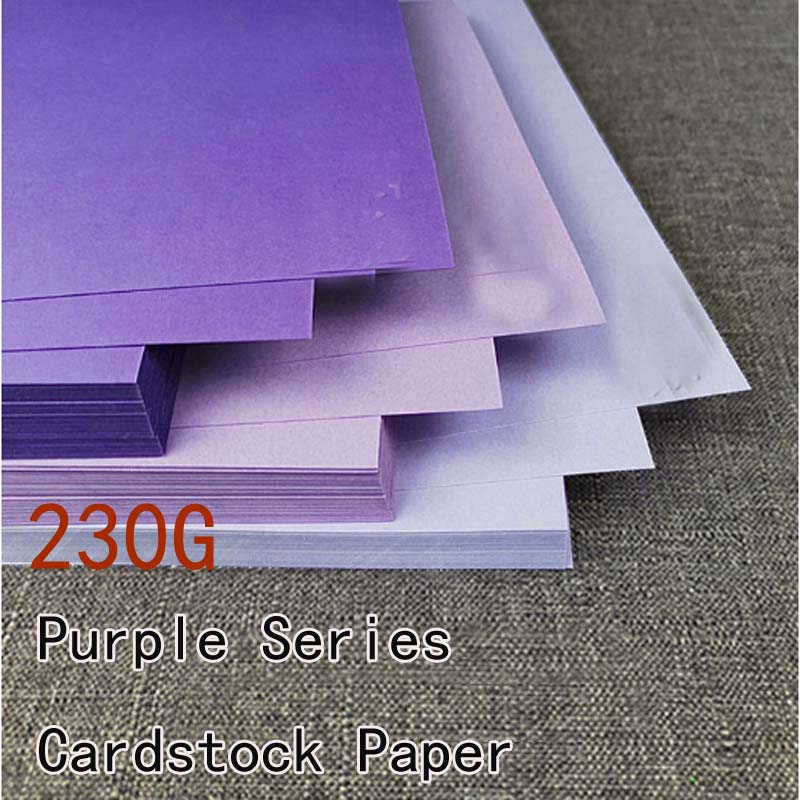 230g Purple series Card Paper thick Stationary Cardboard Craft Kid DIY A4 A3 Cardstock Jam Paper for Flowers Background Dec
