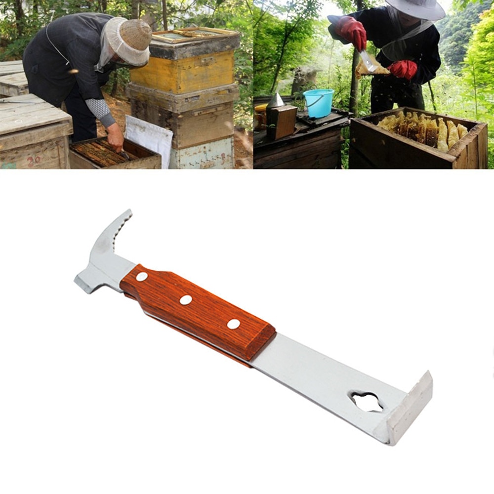25.5 Cm Roestvrij Frame Lifter En Schraper J Haak Tool Hive Tool Imker Tool Bijenteelt Gebogen Staart Bee Apparatuur Tool