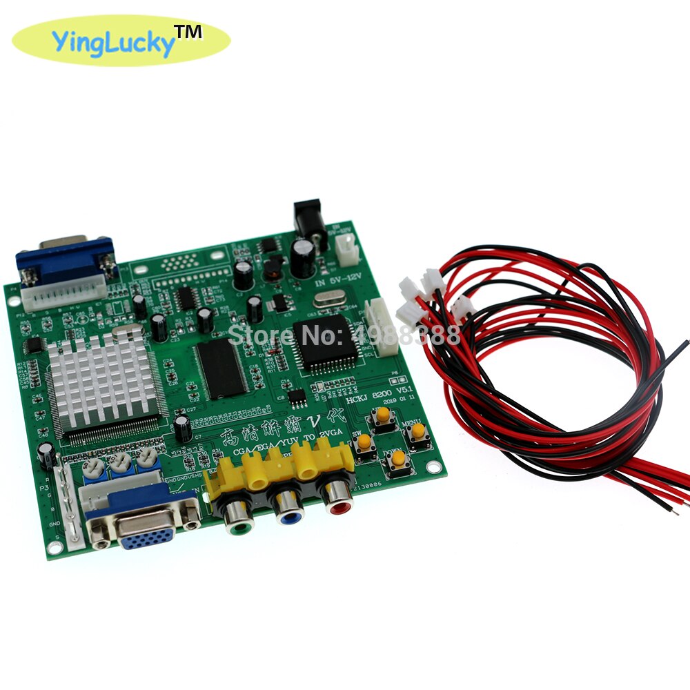 2pcs Arcade Game RGB TO VGA Converter PCB hd Arcade CGA to VGA Convertor one VGA output for LCD monitor machine