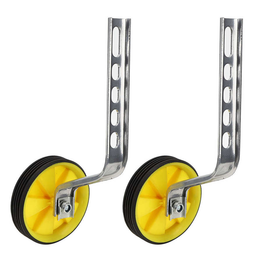 Universal Bicycle Auxiliary Wheel 12 14 16 18 20 Inch Bicycle Support Wheels Side Training Wheel (Yellow)