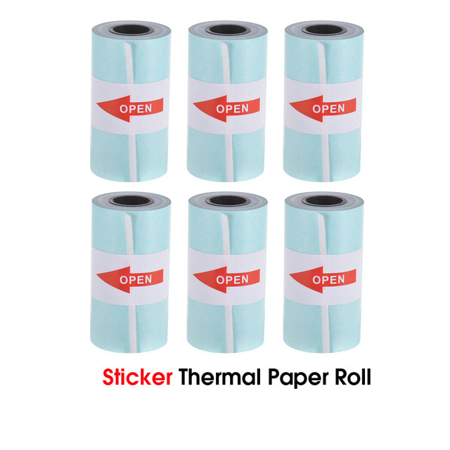 Carta termica per etichette per stampante tascabile PeriPage A6 con rotolo di carta adesiva stampabile autoadesiva diretto 57*30mm(2.17 * pollici): Sticker 6 Rolls