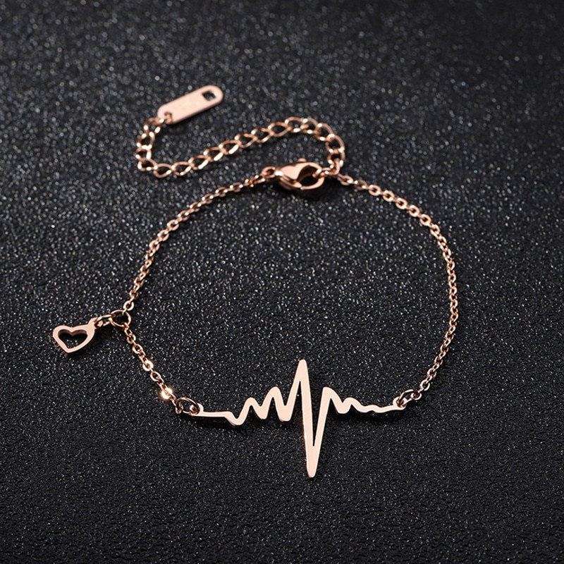 JIOROMY-cheville en titane et acier ondulé, bijou pour la jambe d'été Bracelets pour femme, cœur creux, , chaîne