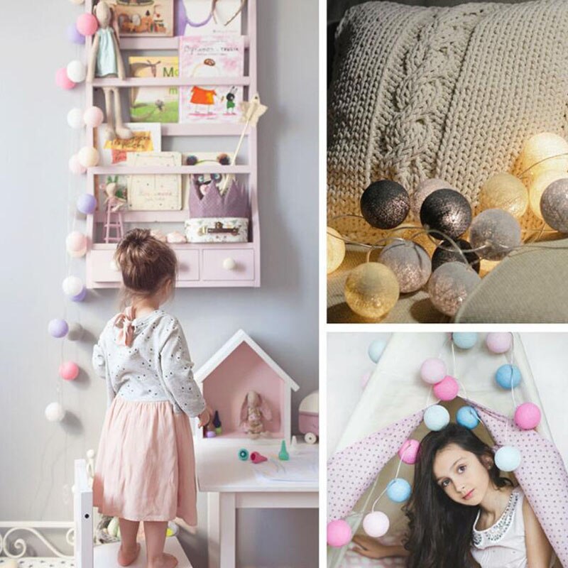 3M 20 LED Baumwolle Luminous Ball Kinder Spielzeug für Kinder Glowing In The Dark USB Ladung Liefern String Licht birne Saiten Lampen