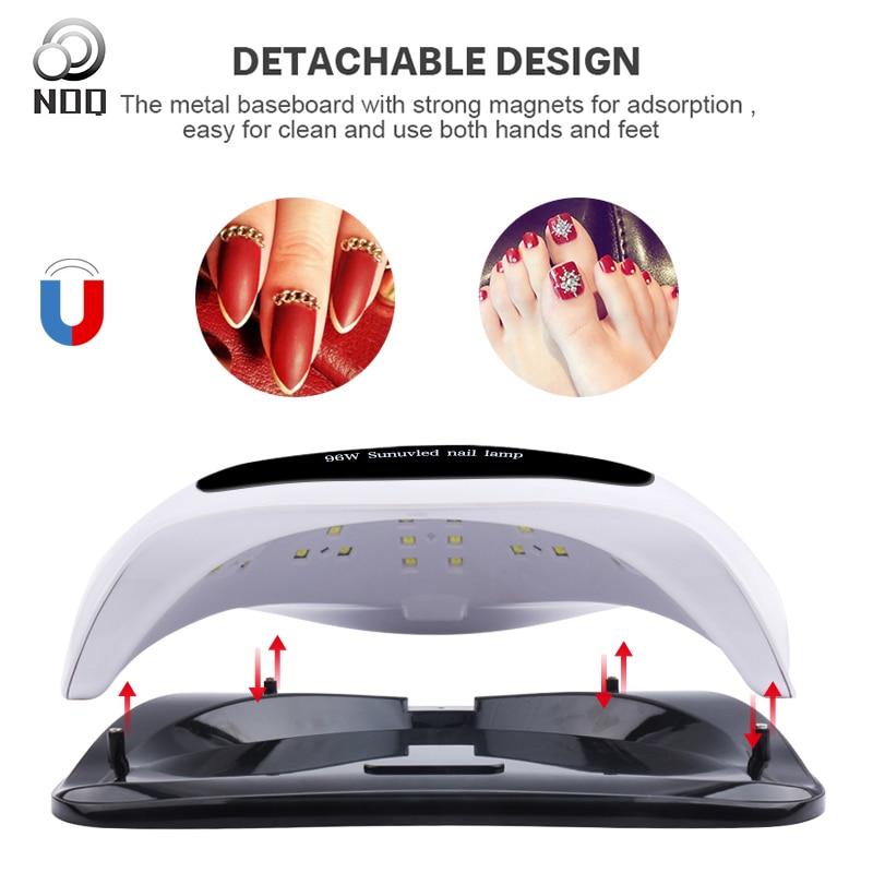 Lámpara LED NOQ Sun H5 Plus 96W para secador de uñas 36leds UV lámpara de uñas dos manos de alta potencia manicura máquina herramientas de uñas