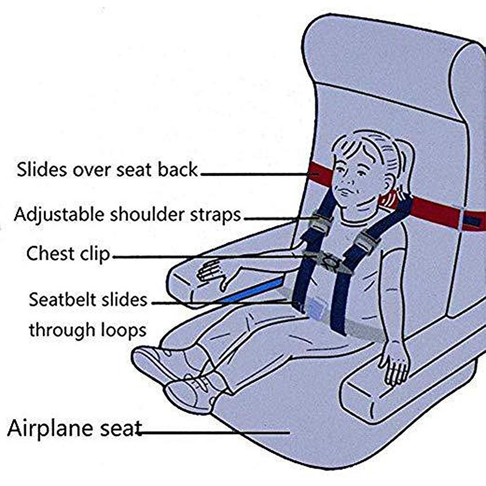 Harnais de voyage pour avion | Harnais de sécurité pour enfants, système de retenue, ceinture de siège Portable pour garçons et filles,