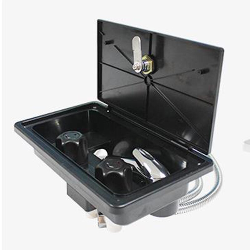 White RV Exterior Shower Box Kit with Lock Boat Marine Camper Motorhome Caravan Accessories