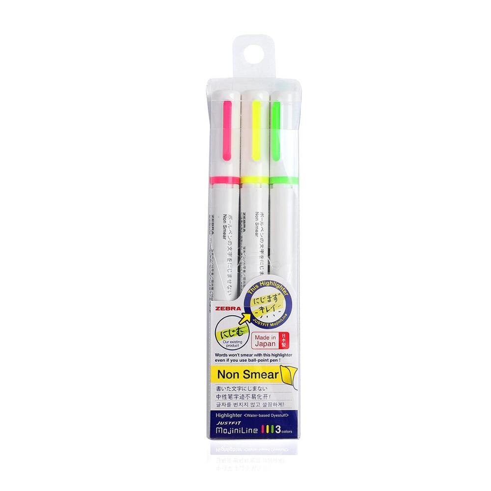 3pcs/set Zebra WKS22 MojiniLine Highlighter Marker Fluorescent Pen Writing Is Not Blooming Journal Decoraction Kawaii: Default Title