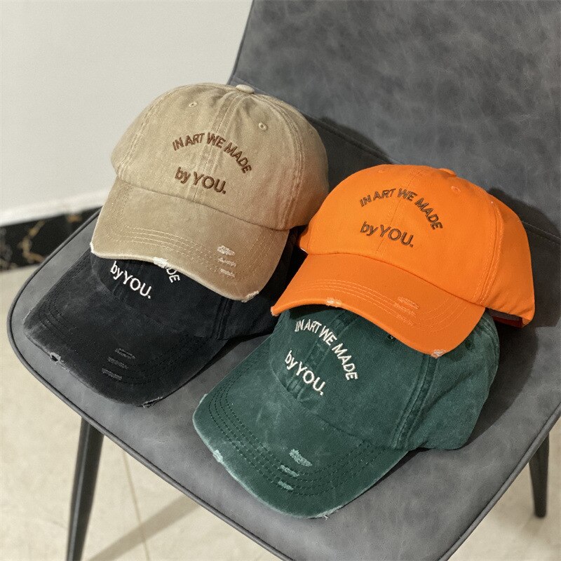 Casquette de Baseball avec lettres brodées pour femme, décontractée, style sauvage, avec visage, Version coréenne, avec trou pour le haut souple, Hip-hop