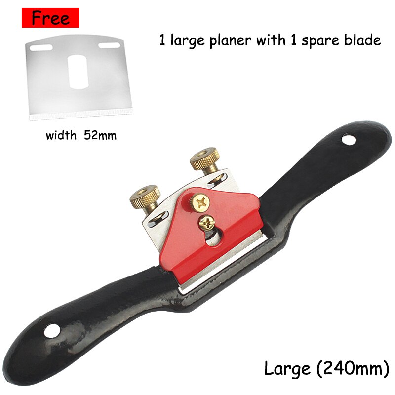Adjustable Plane Spokeshave Woodworking Hand Planer Trimming Tools 9 Inch Wood Hand Cutting Edge Chisel Tool with Screw: Large with 1 blade