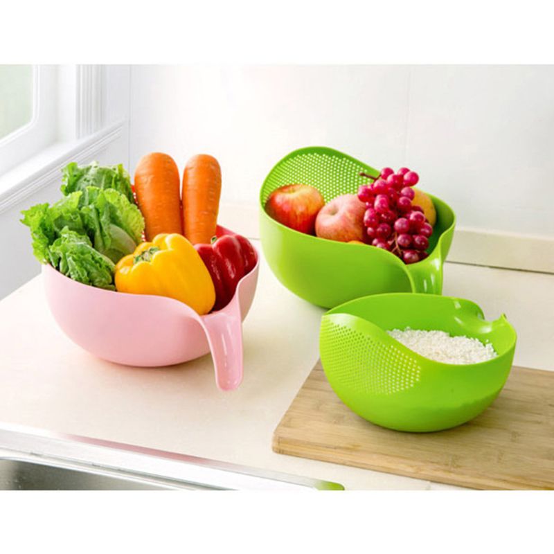 Filtre de lavage de riz, passoire, panier, passoire, bol de fruits et légumes, égouttoir, outils de nettoyage, Kit de cuisine domestique: Default Title