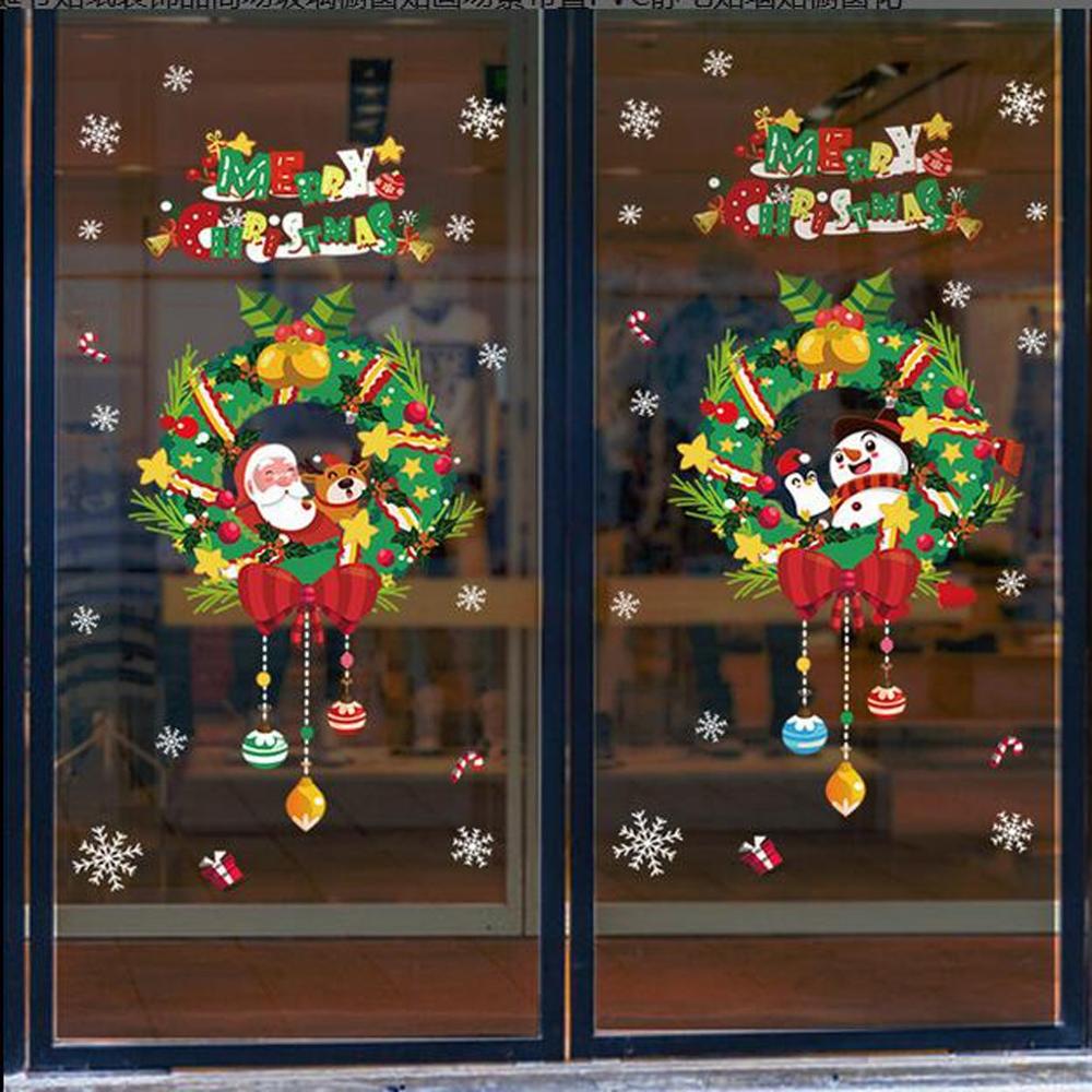 Christmas decoration self-adhesive-free window sticker glass electrostatic stickers Year Flakes shop wall sticker: G