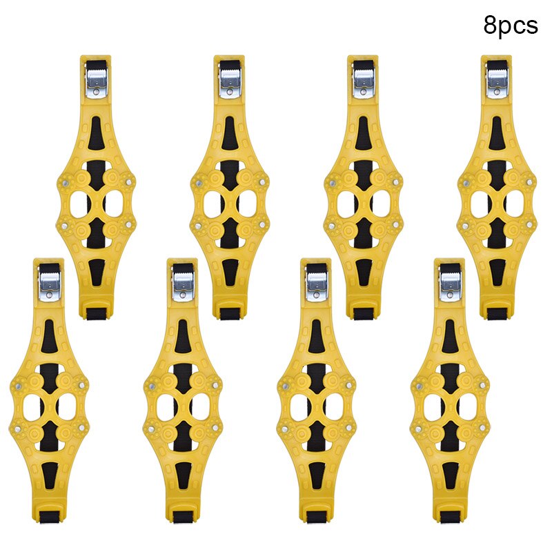 Ns modify 4 stk /8 stk bildekk vinterveisikkerhet egnet for dekkbredde 165-275mm forsterk dobbel snap sklihjul tpu kjede: 8 stk gul