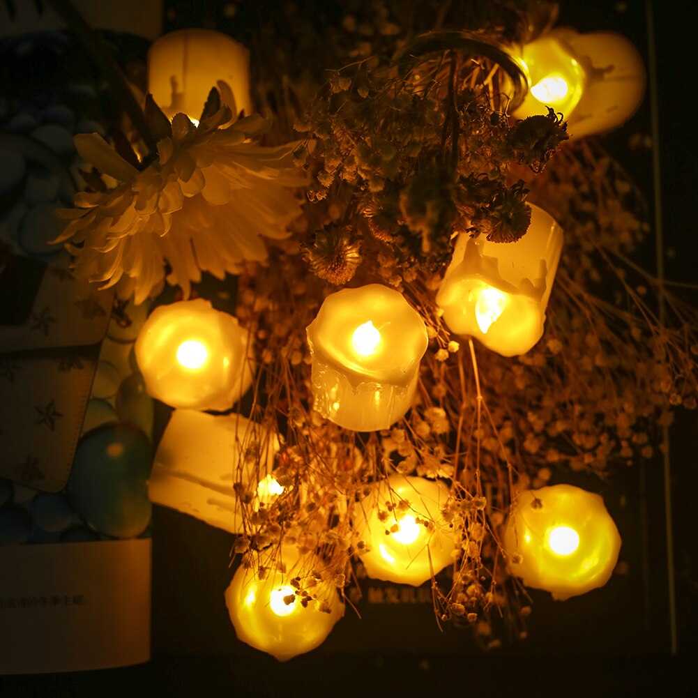 Pack of 12 Candles Lights LED Flameless Candles Light Smooth Flickering Candle Light Battery Operated for Home Wedding Decor: Cm white not remote