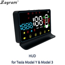 Tesla Model Y &amp; Model 3 HUD-pantalla especial Head Up, proyector de parabrisas, velocidad, batería, porcentaje de potencia, indicador de advertencia para pantalla de puerta