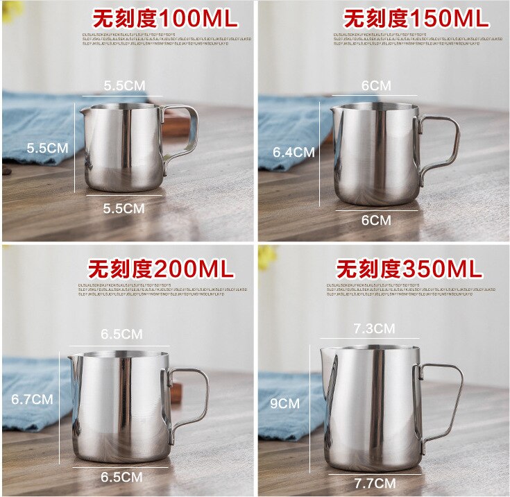 150/350/600ml Milk Jugs Stainless Steel Milk Craft Milk Frothing Pitcher Coffee Latte Frothing Art Jug Pitcher Mug Cup