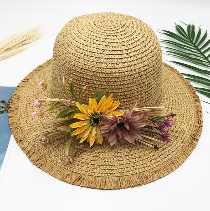 Floppy Opvouwbare Dames Vrouwen Stro Strand Zon Zomer Hoed Beige One Size Breed Reizen Zonnehoed Vrouwen Strand caps Strik: Donkergrijs