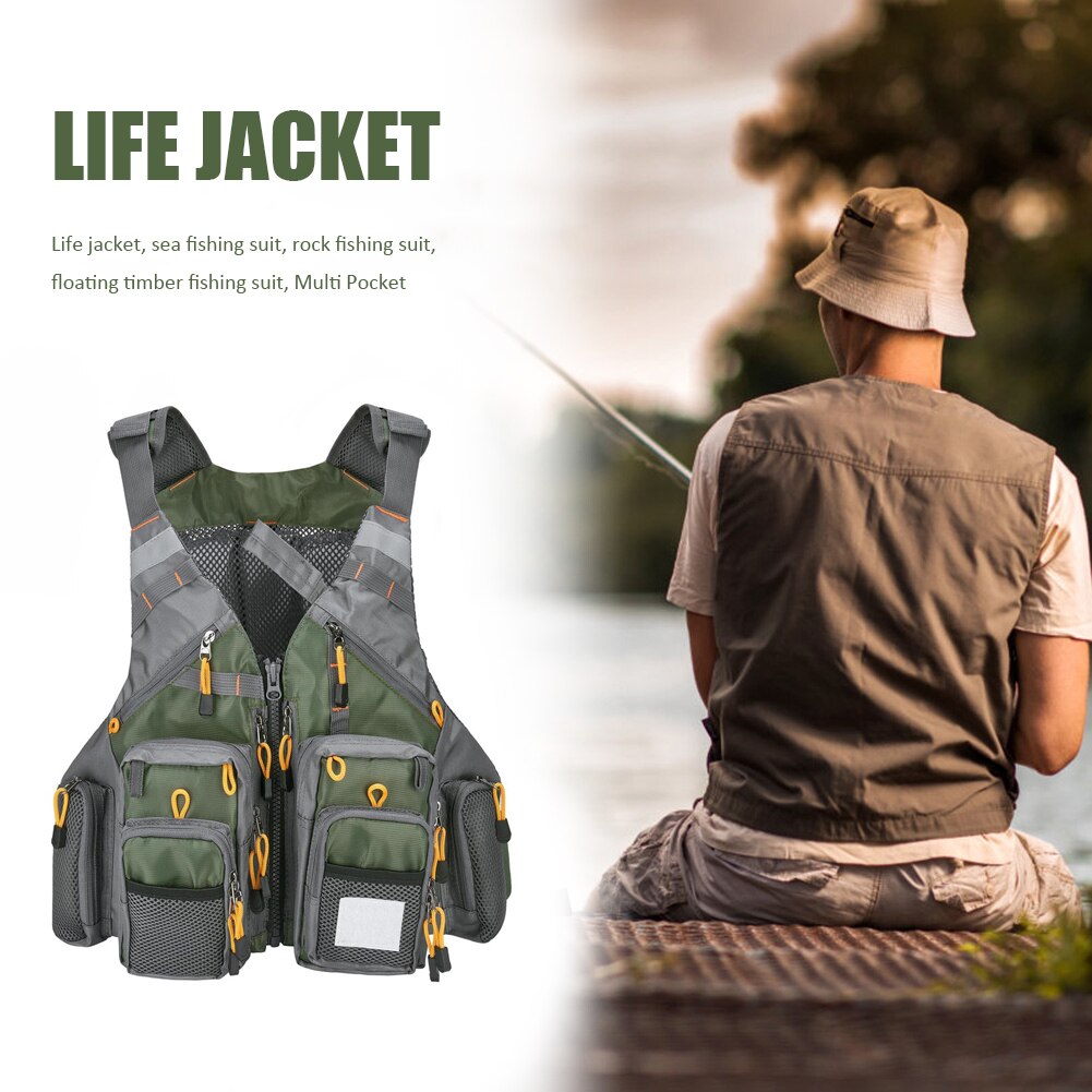 Breathable Fishing Vest Outdoor Sports Swimming Adjustable Multi Pockets Fishing Vest Fisherman Gear Equipment