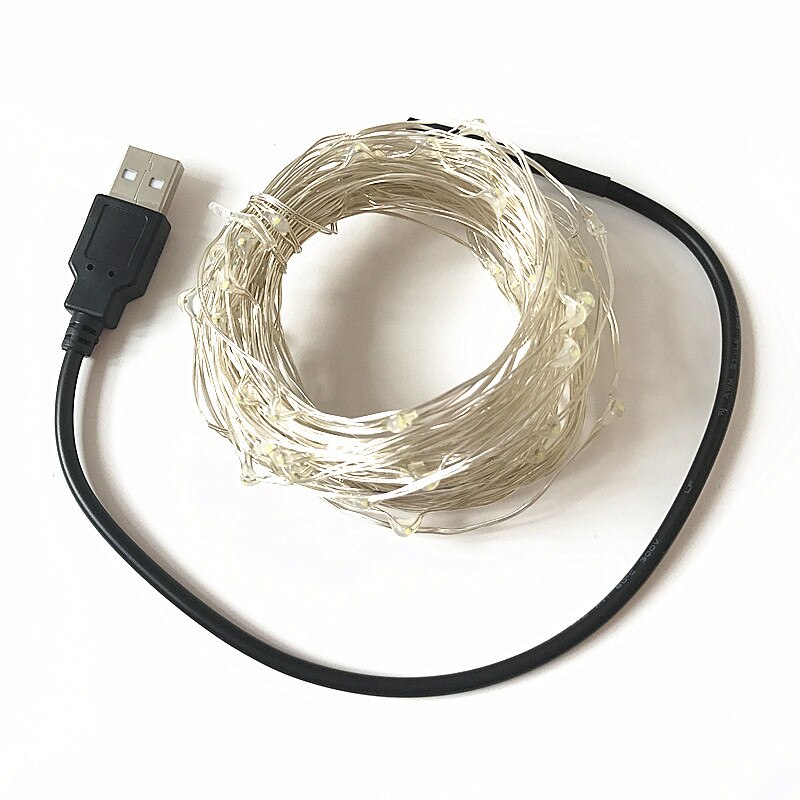 Fairy Light 10M 33ft Starry String Usb 5V Lights Fairy Micro Led Transparante Draad Voor Party Kerst Wedding 9 Kleuren