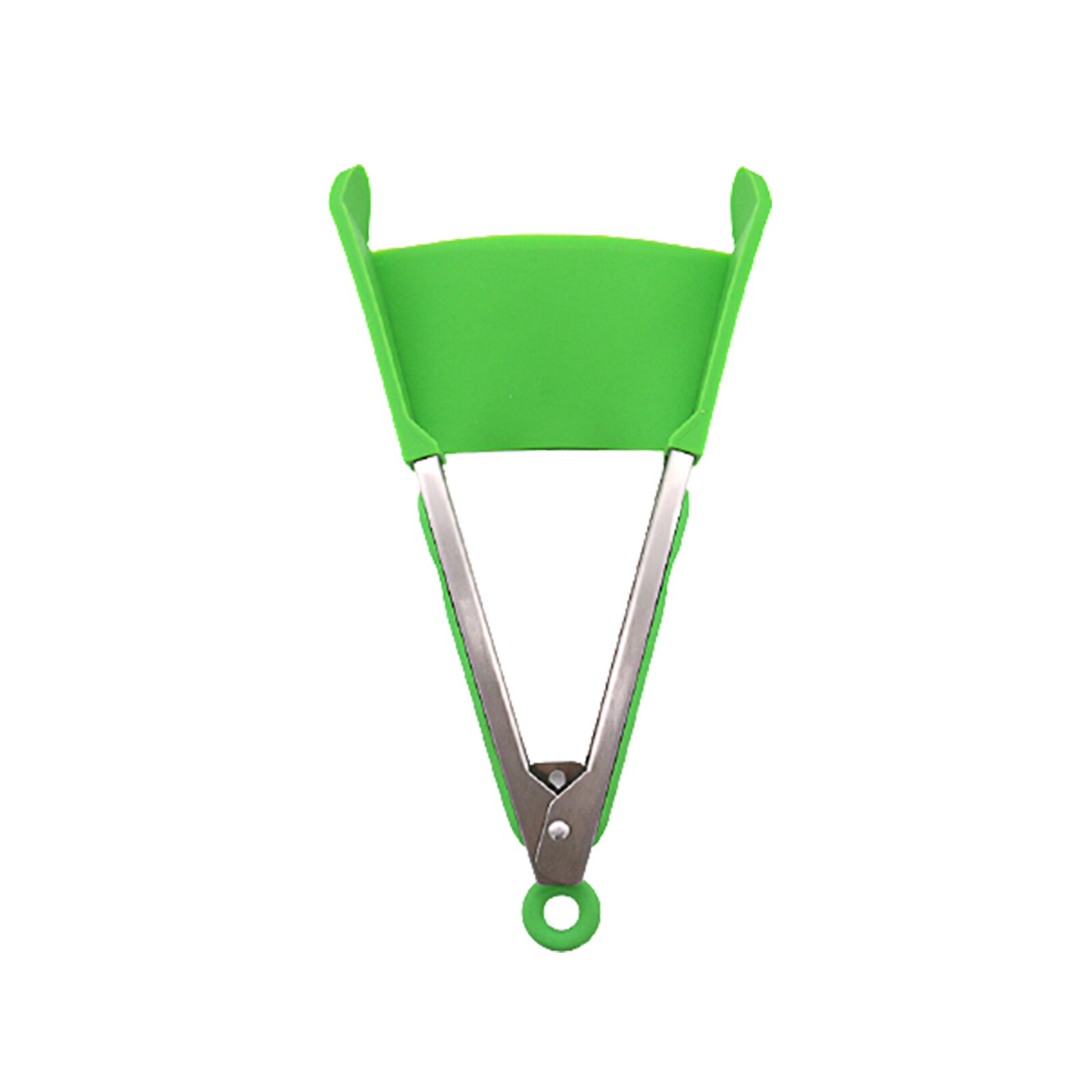 Kitchen Spatula Tongs 2 in 1 Heat Resistant Non-Stick Food Tongs for Frying Cooking Barbecue: 9 inch Green