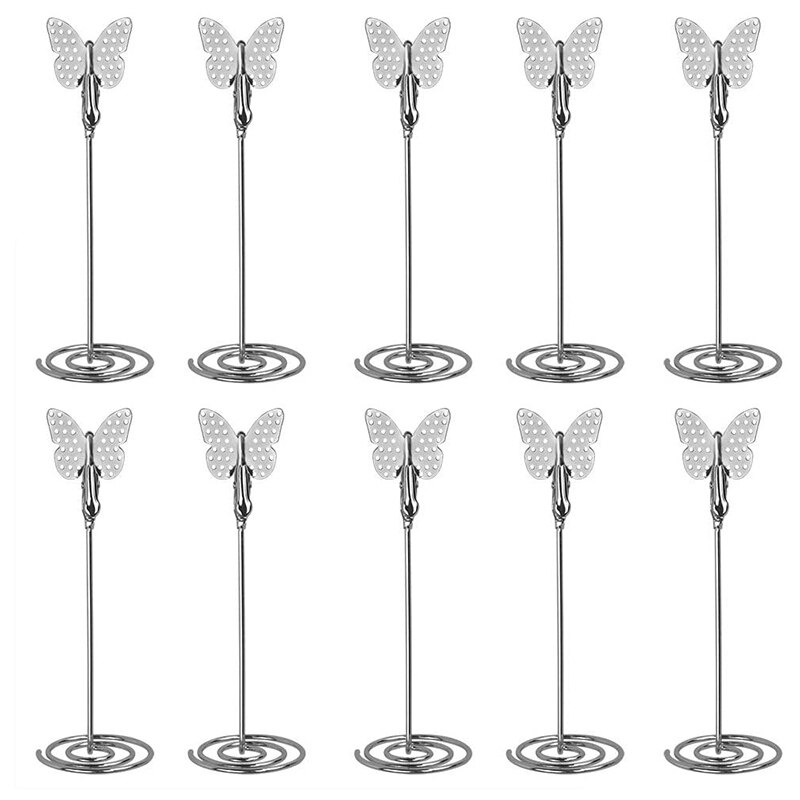 10 st fjäril bordskorthållare bord nummerhållare bord korthållare bilder stativ för bröllopsfest kontor: Default Title