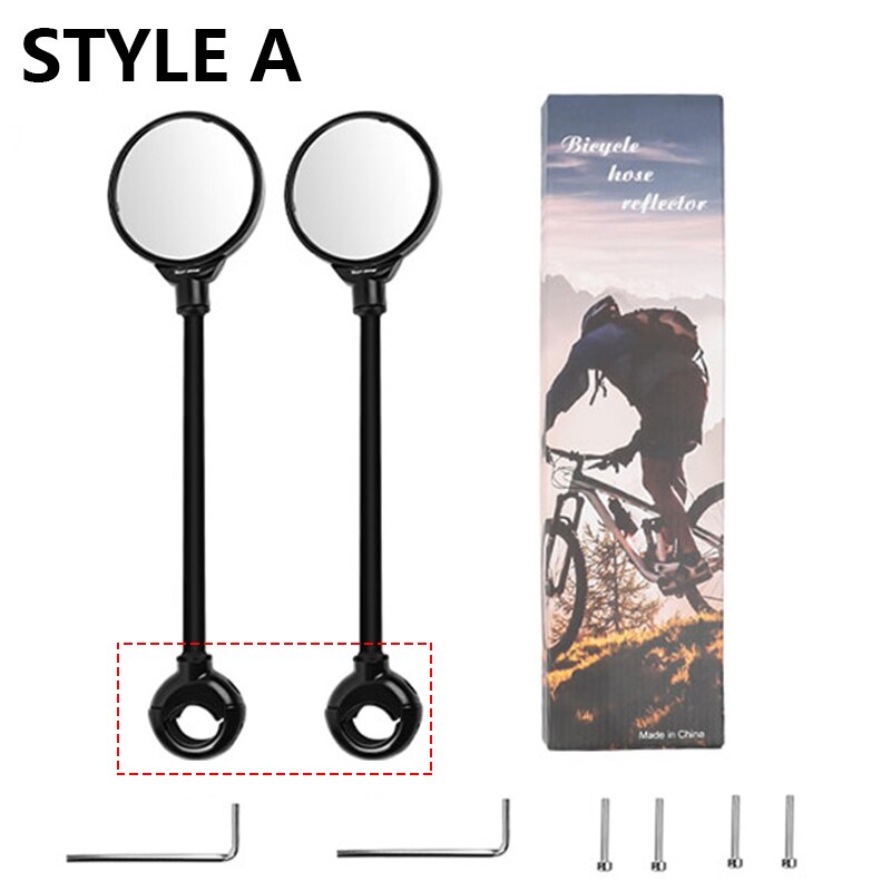Sykkelspeil tilbehør bredt utvalg vinkelspeil for sykkelstyre speil rotasjonssyklus bakspeil for off road,mtb: Stil  a 2 stk