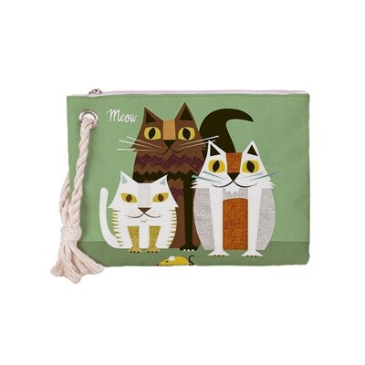 Crowdale Small Teen Girls School handbags for Women Thick rope printing hangbag novelty cats printing handbags 26cm*19cm: S-sn169