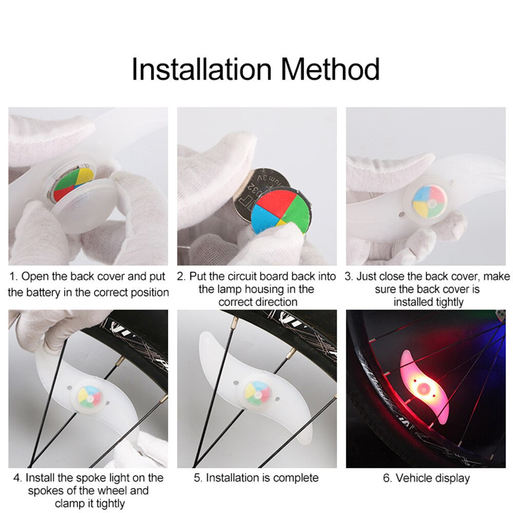 Lumière colorée pour roue de vélo, étanche, VTT, balance, lampe de vélo, LED, voyants flash iopathiques, lampe de cyclisme