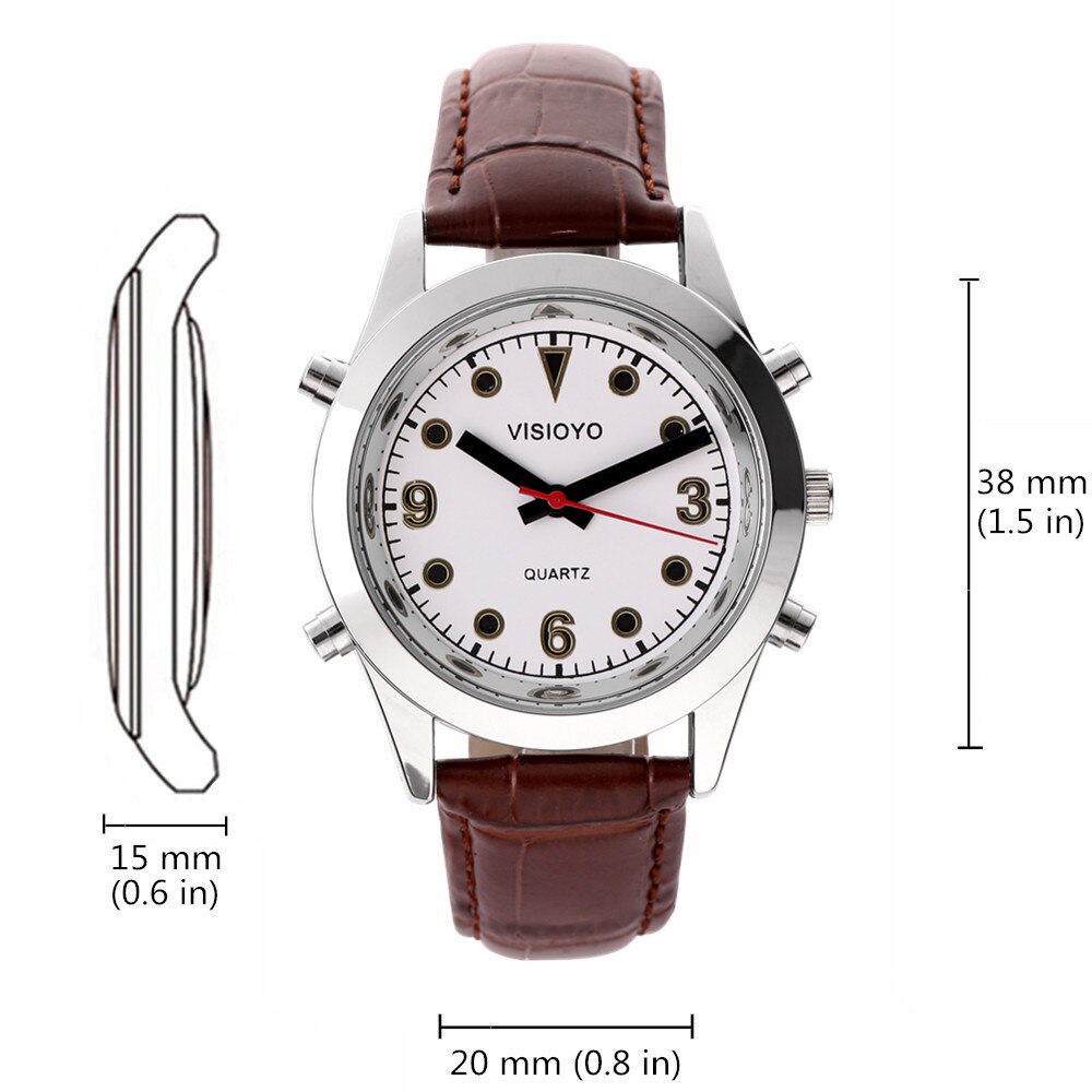 Portugiesisch Sprechen Uhr mit Alarm, Weiß Zifferblatt TPSW-22P