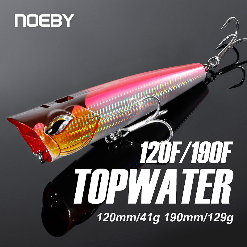 NOEBY Popper Angeln Lockt 120mm 41g 190mm 129g Topwater blasiert Köder Jet Popper Wobbler für GT thunfisch groß Spiel Angeln locken