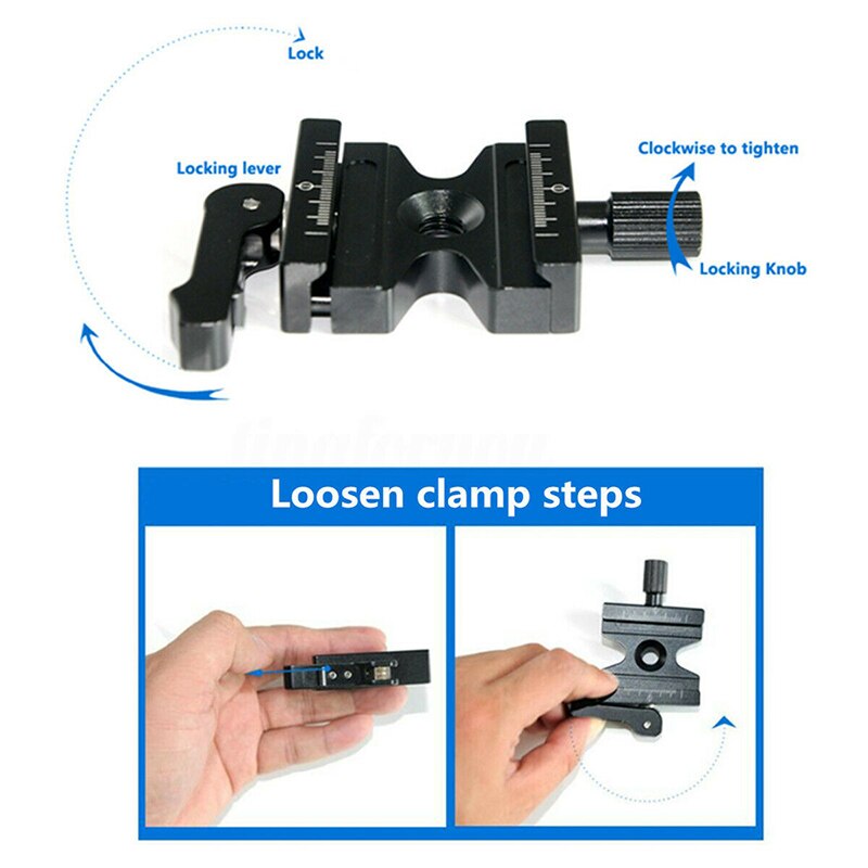 CL-50LS Quick Release Clamp with Adjustable Lever 1/4-3/8 Inch Screw Hole for Arca Swiss DOM668