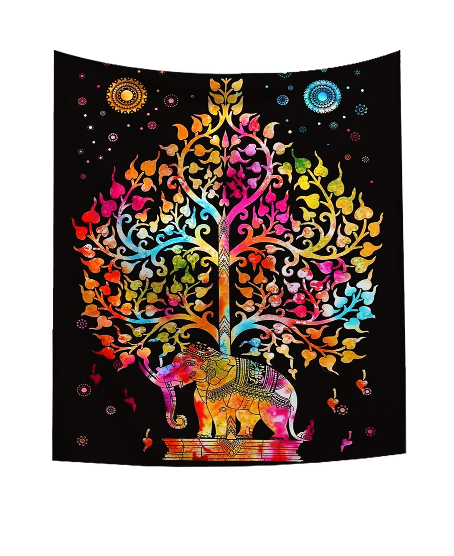 Tapestry Hippie Sprei Muur Opknoping Strandlaken Indiase Yoga Mat Decor Twin: D