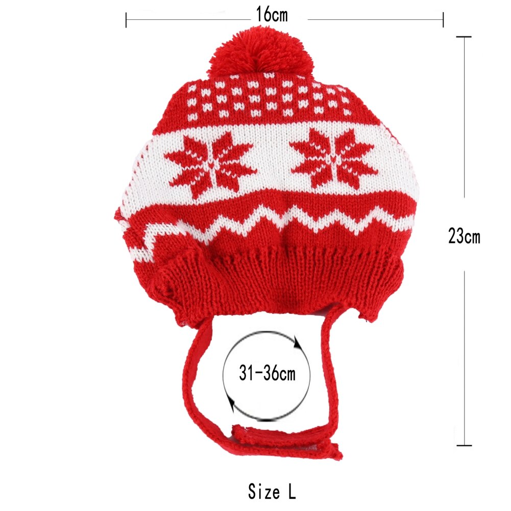 Gorro de punto a rayas cálido para perros, bufanda, Collar, disfraz de cachorro de peluche, ropa de Navidad, disfraz de perro de Santa, Cosplay