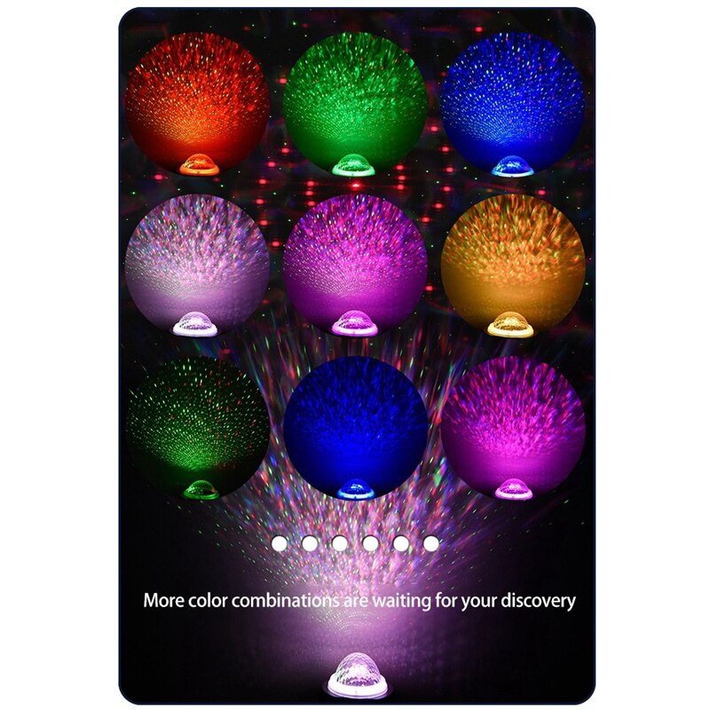 Starry Sky Ocean Wave LED Light Star Projector USB Music Player Remote Control Lamp Light Decor