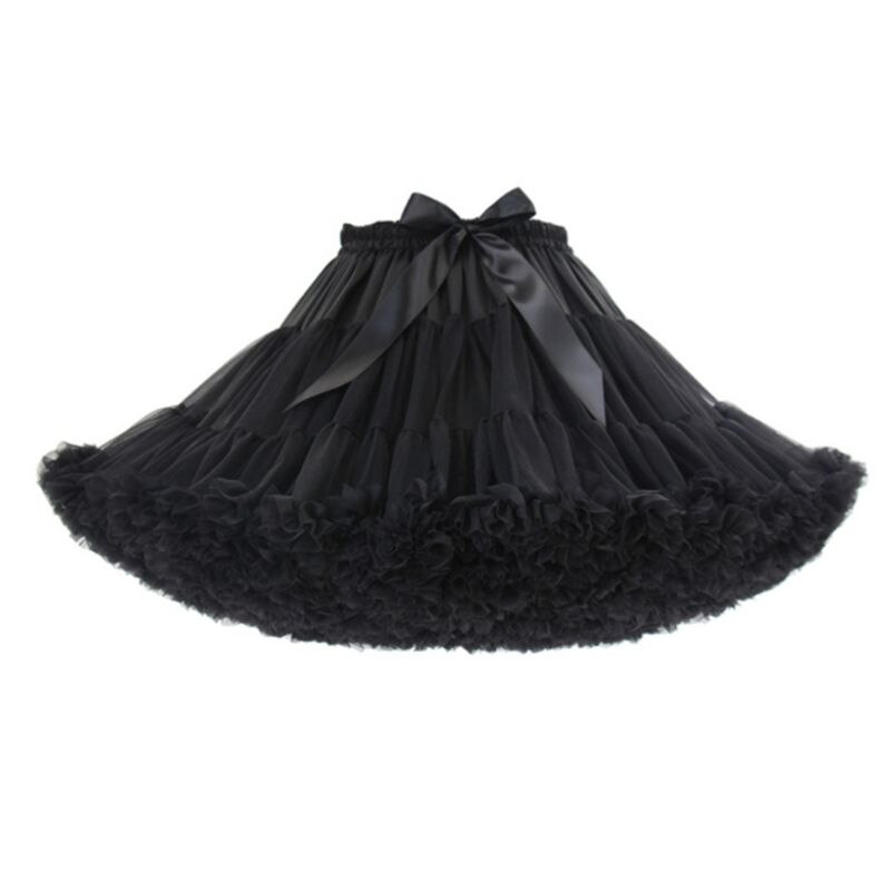 Vrouwen bruid geplooide ballet dans korte tutu rok pofmouw hoepelloze cosplay petticoat crinoline onderrok
