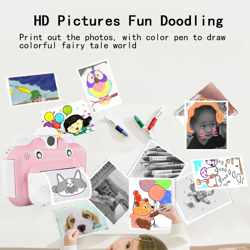 SnapKid - Compacte Instant Camera voor Kinderen - 1080P HD, Foto