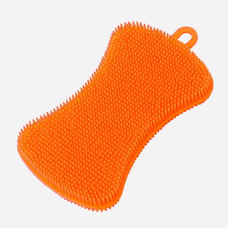 1/3/4 stk kjøkkenvaskebørste gryte svamp scrubber frukt grønnsaksfat silikon oppvaskbørste vask rengjøringsbørster: 6